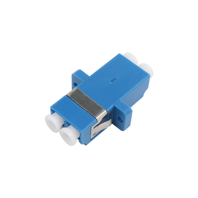 LC UPC Single Mode Duplex Fiber Optic Adapter dengan Flange