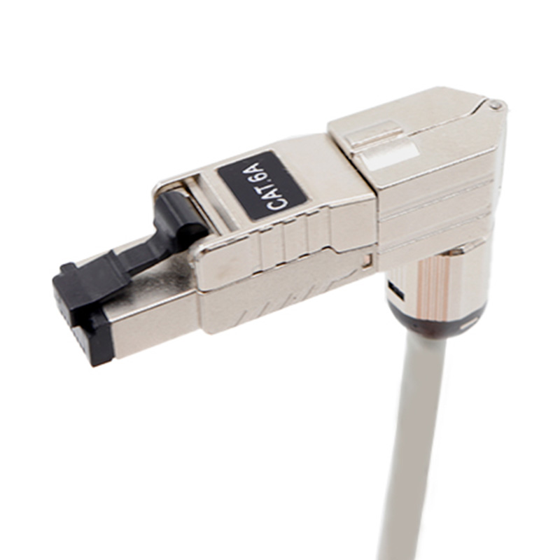 Modul jaringan Toolless 90 Derajat CAT6A STP